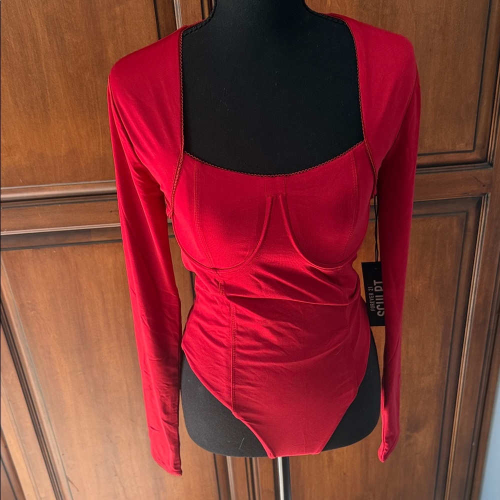 Forever 21 Sculpt Red Bodysuit